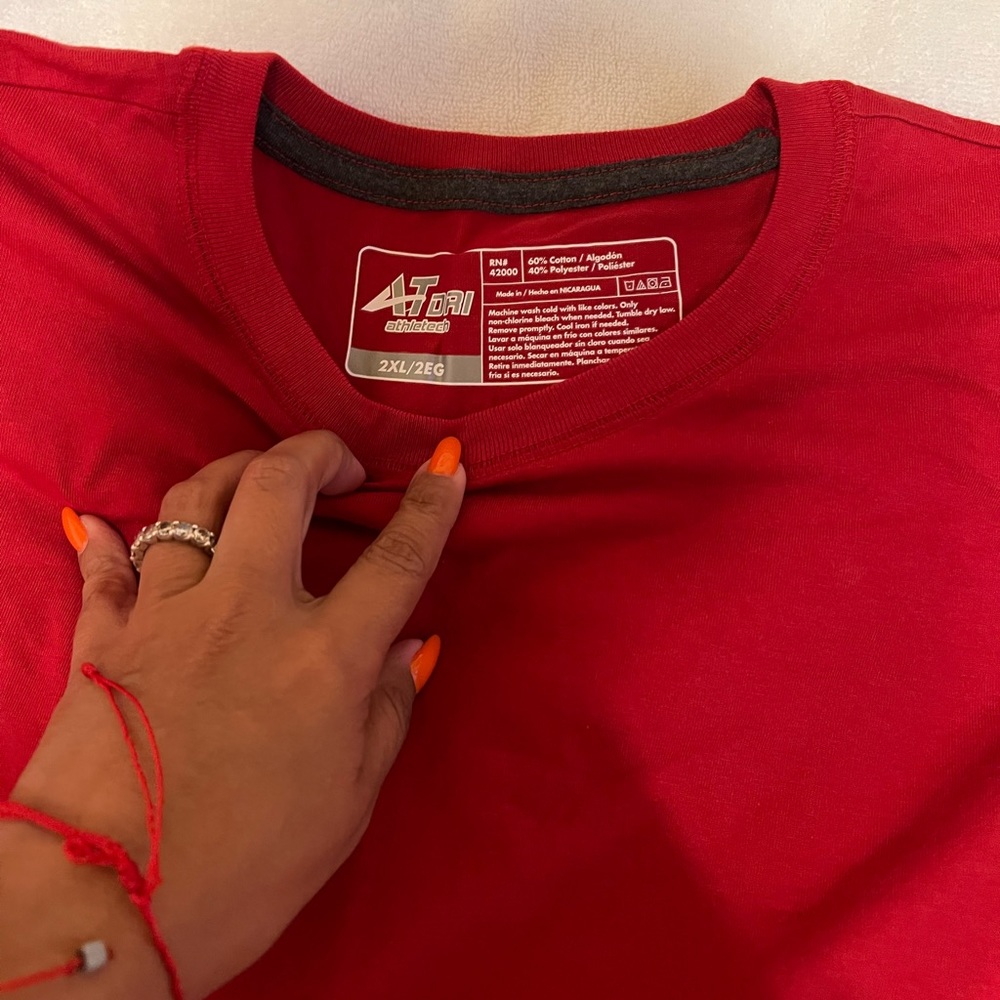 Mens athletec 2xl red shirt
